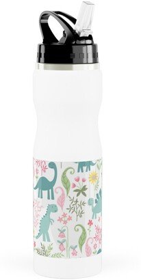 Photo Water Bottles: Dino Garden Stainless Steel Water Bottle With Straw, 25Oz, With Straw, Multicolor