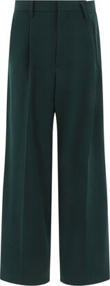 Pleated Wide-Leg Trousers-AM