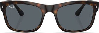 Tortoiseshell-Effect Square-Frame Sunglasses-AA