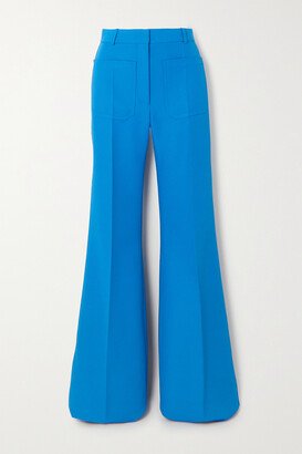 Alina Twill Flared Pants - Blue