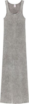 Acid-Wash Sleeveless Maxi Dress