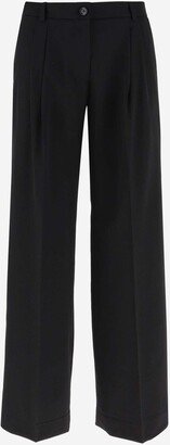 Stretch Wool Canvas Flare Pants