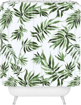 Marta Barragan Camarasa Leaf Shower Curtain Green