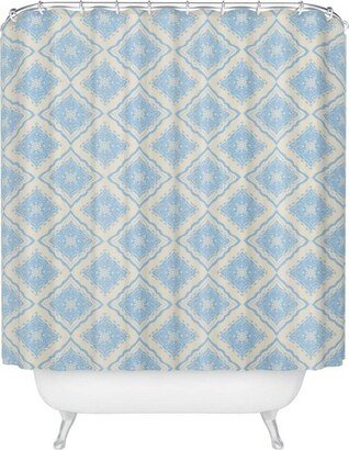 Hello Sayang Snowflakes Shower Curtain Blue