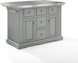 Julia Stainless Steel Top Kitchen Island