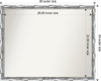 Non-Beveled Wall Mirror - Scratched Wave Chrome Frame