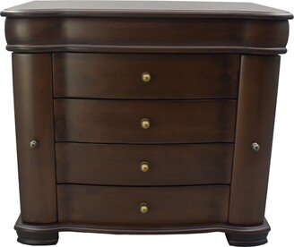 Large Brushed Brown Jewelry Box - N/A