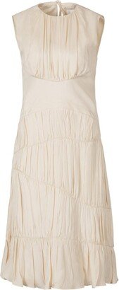 Gathered Sleeveless Midi Dress