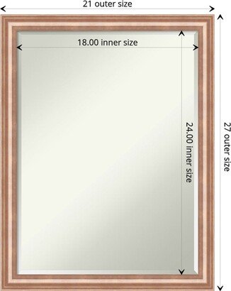 Petite Bevel Wood Bathroom Wall Mirror - Harmony Rose Gold Frame - Harmony Rose Gold - 21 x 27 in