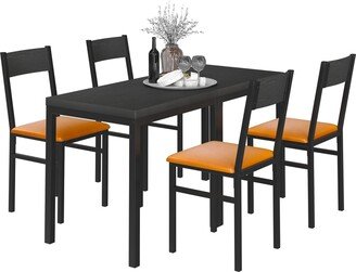 HOMOOI 3-Piece Dining Table Set with 2 Cushioned Chairs for Kitchen Apartment