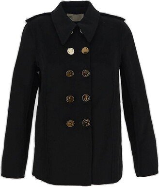 Long-Sleeved Buttoned Coat-AA