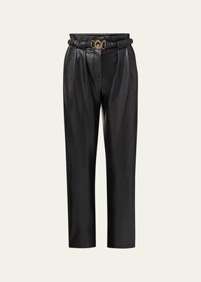 Coolidge Belted Vegan Leather Pants-AA