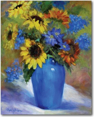 Sunflowers in Vase Ii 16 x 20 Gallery-Wrapped Canvas Wall Art