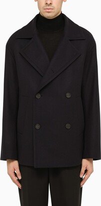 Trani blue double-breasted coat