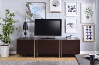 Calnod Cattoes TV Stand in Dark Walnut & Nickel