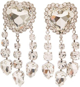 Heart Embellished Clip-On Earrings