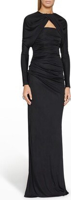 Twist Ruched Column Gown