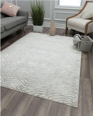 Natura HZ60A White Tiger Animal Contemporary White Area Rug,