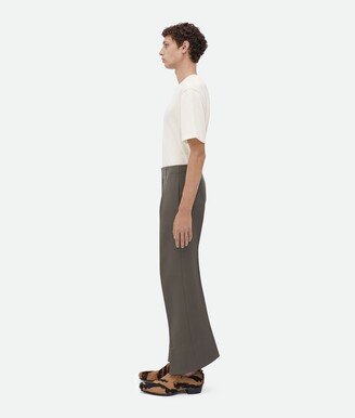 Curved Shape Wool Pants