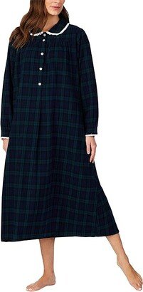 Lanz of Salzburg Classic 50 Peterpan Gown (Blue/Green Watch Plaid) Women's Pajama