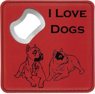 Leatherette Bottle Opener Coaster - Dog Designs 3 | Sporting Terriers Gift Terrier Award Lover