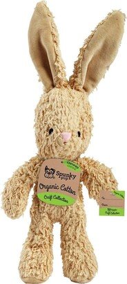 Spunky Pup Organic Cotton Dog Toy | Squeaky Plush | Small Bunny - Beige/khaki