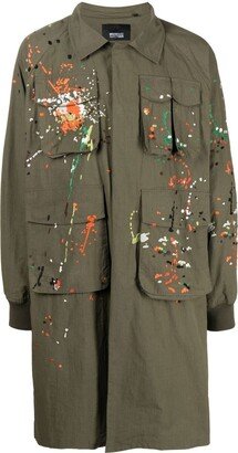 Paint-Embroidered Backpack Coat