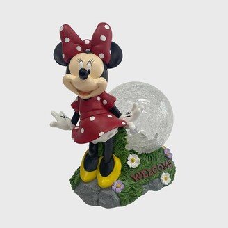 10.63 Fiberglass/Polyester Minnie Solar Garden Statue with Crackle Glass Ball