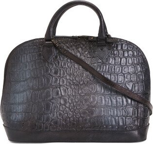 TJMAXX Leather Dome Croc Satchel