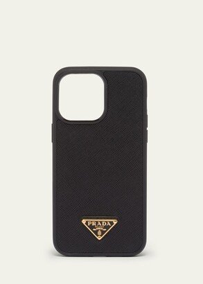 Triangle Saffiano Leather Phone Case
