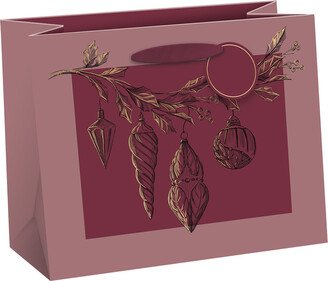 Punch Studio Tote Medium Horizontal Ornaments Mauve