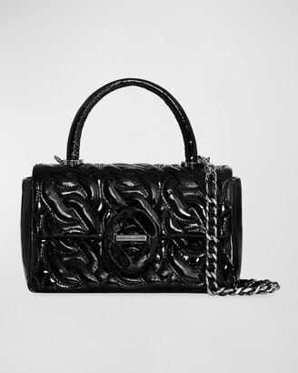 Chain Quilted Leather Top-Handle Bag