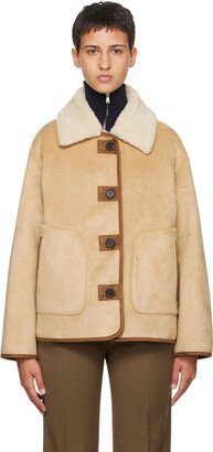 Dunst Beige Button Reversible Faux-Shearling Jacket