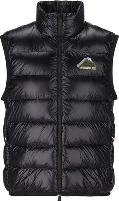 Logo Embroidered Zip-Up Padded Vest-AA