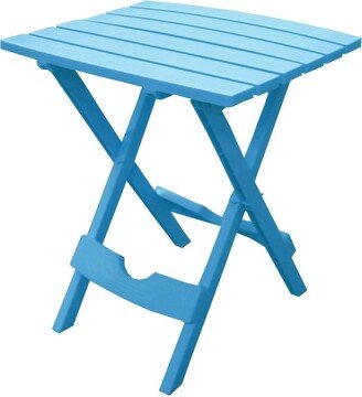 Pool Blue Folding Side Table in Durable Patio Furniture Plastic Resin - 15.2''