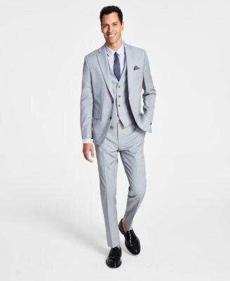 Mens Wool Slim Fit Sharkskin Suit Separates Created For Macys