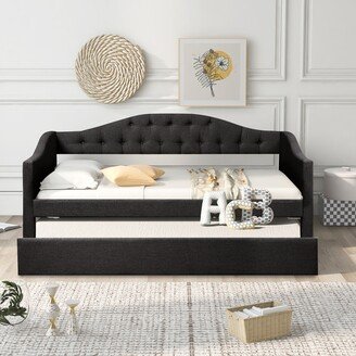 IGEMAN Twin Size Upholstered Daybed with Trundle for Kids Teens