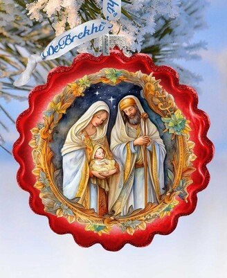 Classic Holy Family Nativity Wreath Holiday Mercury Glass Ornaments G. DeBrekht