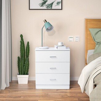 Modern 3-Drawer Wooden Dresser for Bedroom