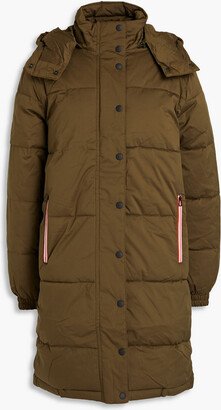 Quilted shell hooded coat