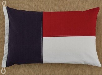 Nautical Flag Rectangle Pillow Cover - Red, Blue, & White