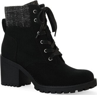 Romina Womens Knit Ankle Combat & Lace-up Boots