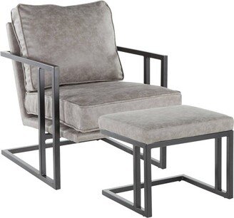 Roman Industrial Lounge Chair and Ottoman