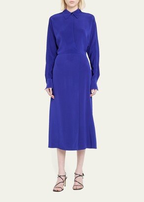 Wrap Front Keyhole Midi Dress