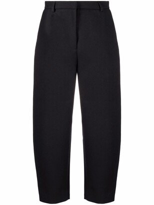 Balloon-Leg Cropped Tailored Trousers