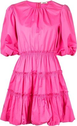 Balloon-Sleeved Poplin Dress