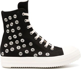 Rubber-Toecap Hi-Top Sneakers