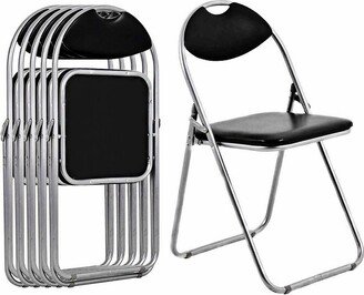 6 PCS U Shape Folding Chairs Furniture Home Outdoor Picnic Portable Black