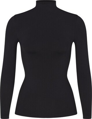 Soft Smoothing Seamless Turtleneck Top | Onyx