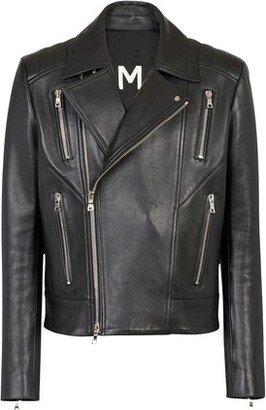 Leather biker jacket-BQ
